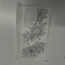 Compatible with Samsung Galaxy S23 Ultra Cases with Design, Cute Transparent Phone Case for Women Girls Girly with Heavy Duty Protective Bumper (Clear Black Henna Flower)