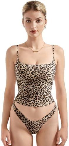 SUUKSESS Women Sexy Square Neck Tank Top Summer Y2K Going Out Basic Cami Shirt M