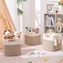 13 Inch Storage Cubes, 3 Pack Cube Storage Bins for Organizing, Cotton Rope Woven Baskets for Shelves, Bathroom, Kids Room, Closets, Baby Nursery