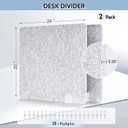 2 Pack Acoustic Desk Dividers, 24" x 20" (Silver Gray)