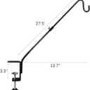 Fence Deck Hook 27.5 Inch Heavy Duty Clamp-On Deck Rail Balcony Railing Hanger for Hanging Bird Feeders, Plants, Flower Baskets,Windchimes, Lanterns,Holiday Decoration (2)