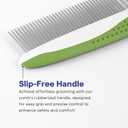 Dog & Cat Comb Removes Tangles, Knots, and Matted Fur Grooming Tool with Stainless Steel Teeth and Non-Slip Handle Best Pet Hair Comb for Home Grooming Kit Includes eBook Guide
