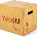 Yes4All Plyo Box, 3-in-1 Wooden Box Jumps for Home Gym (12/14/16 in), 450 lbs Boxes Step Up with Smooth Edges & Wide Built-in Handles for Jumping, Strength Training, Lunges, Squats, Dips
