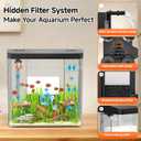 Desktop Fish Tank, 1.2 Gallon Self-Cleaning Smart Aquarium with Filter & 5-Color LED Light, Auto-Cycling Quiet Pump for Betta, Shrimp, Guppy, Goldfish