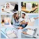 FUNTOUCH Rechargeable Travel Makeup Mirror with 72 Led Lights, Portable Lighted Beauty Mirror, 3 Color Lighting, Dimmable Touch Screen, Tabletop LED Folding Cosmetic Vanity Mirror (White)