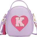 KKXIU Purse Gifts for Girls Cute Little Girl Crossbody Bag Heart Kids Small Backpack with Tassel (Purple-K)