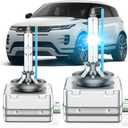 Fit for Land Rover 2010-2019 Range Rover Evoque Sport 2015-2019 Discovery Sport 2010-2015 LR4 D3S HID Xenon Headlight Bulbs, High Low Beam Light Bulb, 8000K White Blue, Pack of 2