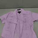 Kids Boys Guayabera Short Sleeve Cuban Shirt Wedding Beach Baptism-Juniors (Medium, Lilac)