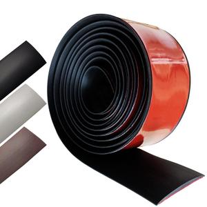 Floor Transition Strip Self-Adhesive Cover Strips Threshold Repair Floor Gap Vinyl Flooring Transitions Laminate Floor Flat Divider Strip Minimalism Oak Wood Grain Design 6.6FT (4cm, Pure Black)
