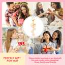 4 x Letter Keychain with Flower & Bee for Women, Girls - Initial Bag Charm for Backpack, Purse, Handbag, or School Bag