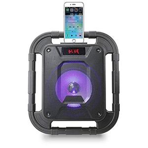 iLive Electronics ISBW519B Water Resistant Wireless Speaker, with LED Light Effects and Built-in Rechargeable Battery, Black