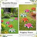 Cinnvoice 3 Pack Garden Stepping Stone Outdoor, Decorative Dimensional Resin Stepping Stones for Patio Pathway Landscaping Walkway Sculpture Yard Backyard Lawn(Lily,10 Inches)