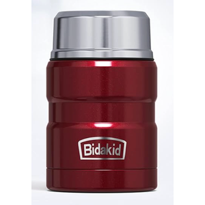 Bidakid Insulated Food Jar  – 17oz Stainless Steel Containers with Folding Spoon