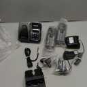 Panasonic Cordless Phone with Answering Machine, Advanced Call Block, Bilingual Caller ID and HighContrast Display, Expandable System with 2 Handset Cordless Telephones  KXTGD832M (Metallic Black)