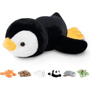 Niuniu Daddy 20" | 3.3 Pound Penguin Weighted Stuffed Animals for Adults Kids, Large Pillowfort Plush Animal Toys for Baby, Big Body Pillow for Gift Present Birthday Christmas Valentine Thanksgiving (Medium)