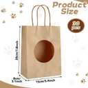 30Pcs Adopt A Puppy Party Gift Bags Animals Adoption Brown Treat Bags with Handle Holes Dog Cat House Party Supplies for Gift Giving Animal Theme Birthday Supplies (Stuffed Animals Not Included)