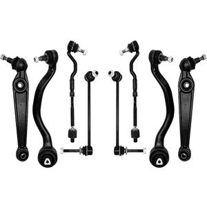 8Pcs Front Lower Control Arm with Ball Joint Tie Rod End Sway Bar Link Suspension kit fit for 2007-2013 BMW X5, for 2008-2013 BMW X6