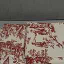 Red Curtains Drapes 84 Inch Length for Dining Room Decor, Pretty Toile Pattern Print Cream White Blackout Floral Farmhouse Christmas Country Cute Curtain for Living Bedroom Window Set 2 Panels Burgundy