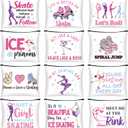 12 Pcs Ice Skating Makeup Bag for Women Figure Skate Cosmetics Bag Zipper Pouch Christmas Gifts for Skater Lovers Coach Birthday Skating Party Favor