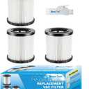 3 Pack DCV5801H Replacement Filter for Dewalt DCV580 DCV580H DCV581H 20V MAX Cordless Wet/Dry Vacuums