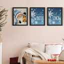 DSHFG Christmas Gnome Winter Pictures Bathroom Wall Art Decor Prints 8x10, Christmas Wall Decor for Home Bathroom Bedroom Living Room Kitchen, Set of 4, Unframed