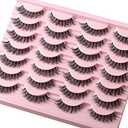 False Lashes Wispy Natural Strip Eyelashes  Cat Eye Lash Strips Full Volume Fake Mink Eyelash Pack Natural Look 9 Pairs Short Thick Fluffy Cateye Pestañas Postizas for Women