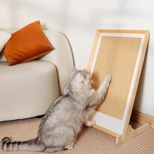 Cat Scratching Board L Shape,23.6 inch Cat Scratchers for Indoor Cats,Sisal Cat Scratch Pad Wall Mounted,Cat Climbing Wall,Cat Scratch Deterrent for Furniture, Large Size(with Base)