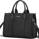 LOVEVOOK Purse for Women Leather Tote Bag Purse and Handbags, Satchel Shoulder Crossbody Top Handle Bags with Zipper (Vegan Leather-black)