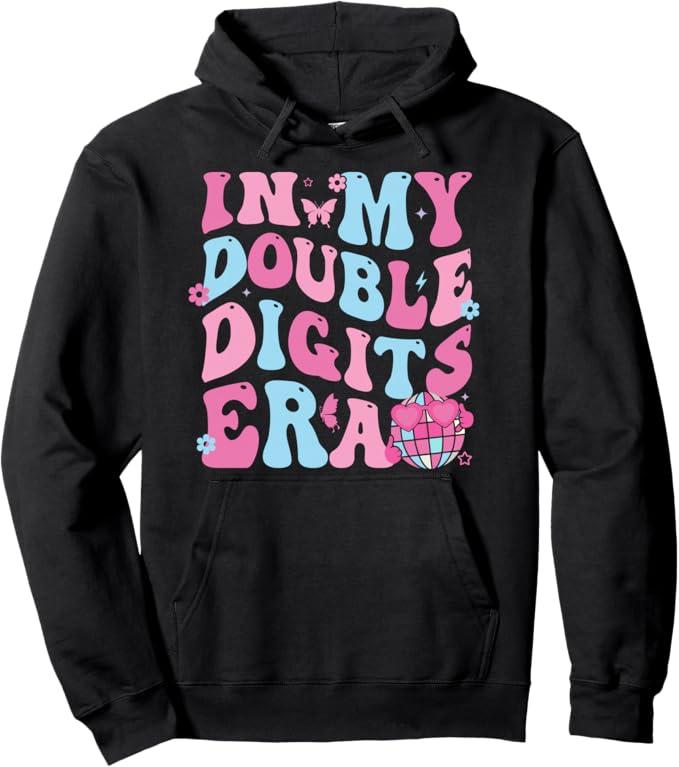 In My Double Digits Era Girls 10 Year Old 10th Birthday Girl Pullover Hoodie, M