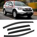 Window Visors for 2007-2011 Honda CR-V CRV, Rain Guards Shields Vent Deflector Shade Dark Smoke 2008 2009 2010, Tape-On, 4PCS