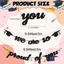 5 x Graduation Decorations 2026 2027 | Pre-Strung Class of 2026 Graduation Banner, Black Glitter We are So Proud of You Grad Banner for Graduations Party Decorations Favors Supplies School Home Car Decorations