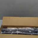 Double Curtain Rod, 1 Inch Black Dual Curtain Rods 36 to 72 Inch with Aluminium Modern End Cap Finials, Adjustable Heavy Duty Window Treatment Rods, Telescopic Metal Double Drapery Pole Set