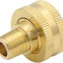 Hooshing 3PCS Garden Hose Adapter 3/4" GHT Female x 1/4" NPT Male Thread Brass Pipe Fittings Connect Garden Pipe Joint Repair Fittings