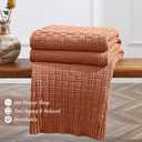 TREELY 100% Cotton Knitted Throw Blanket Couch Cover Blanket(31 x 40 Inches, Caramel)