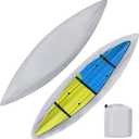 iCOVER Kayak Cover, Waterproof Kayak Covers for Outdoor Storage, Heavy Duty Canoe Dust Storage Cover, UV Resistant Fishing Boat Cover for 16.8-18ft Kayaks, Canoes, SUP and Paddle Board, Silver