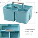 rejomiik Portable Shower Caddy Basket Plastic Cleaning Caddy Organizer Storage Tote with Handle for Bathroom, College, Dorm Room Essentials, Blue