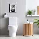 2 x Orvannaatr Bathroom Picture Wall Decor, Framed Black and White Wall Art,Toilet Paper, Hilarious, Funny Bathroom Animal Art Black and White Canvas Print Painting can be Hung Directly Frame (8"L x 10"W, Raccoon)