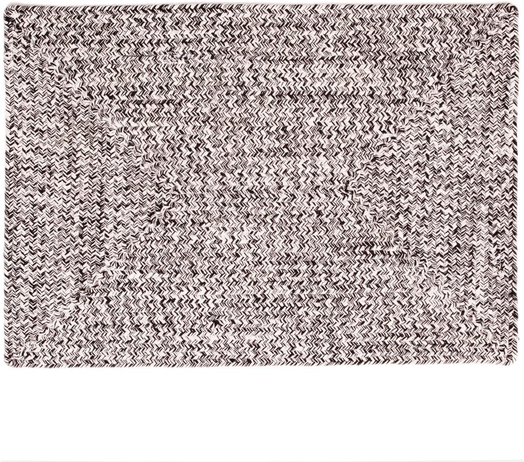Super Area Rugs Farmhouse Braided Rug Cotton Kitchen Reversible Carpet, Black & White, 2' X 3' Rectangle