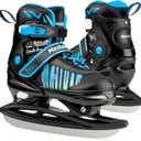 Adjustable Ice Skates for Kids, Boys Ice Hockey Skates for Girls, Toddler, Youth Iceskates with Large Skate Bag, Soft and Comfortable Lining Ice Skating Shoes for Outdoor and Rink (Small - Little Kid(10C-13C US), Blue)