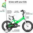 JOYSTAR Little Daisy Kids Bike for Girls Boys Ages 2-7 Years, 12 14 16 Inch Girls Bikes with Doll Bike Seat & Streamers, Boys Bike with Flag & Number Plate, Multiple Colors, 12 Inch with Training Wheels