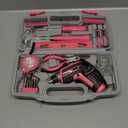 Hi-Spec 35pc Pink Tool Kit with 3.6V USB Electric Screwdriver and Drill Set. Complete Women Tool Set