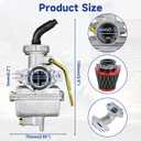 PZ20 Carburetor Kit and Complete Wiring Harness Compatible with Tao tao Coolster 110cc 125cc Chinese ATV Quad 4 Wheeler 4-Stroke Kazuma Baja Roketa Parts with Ignition Coil Voltage Regulator