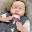 Gileutay 20 inch Full Body Silicone Baby Doll Girl Realistic Sleeping Reborn Newborn Babies that Can Open Mouth Handmade Toy