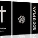 Christian Bible Canvas Wall Art Modern Black White Bible Scripture Painting Decor Pictures Faith Inspirational Cross Posters Prints for Dining Living Prayer Kitchen Church Bedroom Decoration, 24"L x 16"W