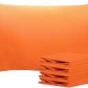 NTBAY Queen Pillowcase Set - 4 Pack Brushed Microfiber 20x30 Pillowcases - Soft, Wrinkle-Free, Fade-Resistant, Stain-Resistant, Orange Pillowcases with Envelope Closure - 20x30 Inches, Orange