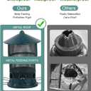 Outdoor Hanging Bird Feeder Squirrel Proof, 6 Feeding Ports with 360Chew Proof Metal Guard, Ideal for Cardinals Finches Chickadees and Wild Birds,All Weather Metal Bird Feeder