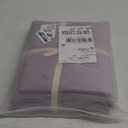 JIYUAN 100% Washed Cotton Duvet Cover Set 3 Pieces Queen, 1 Duvet Cover 90x90 Inches(Comforter Not Included) and 2 Pillowcases,Linen Like Comfy and Breathable,Heathered Light Purple