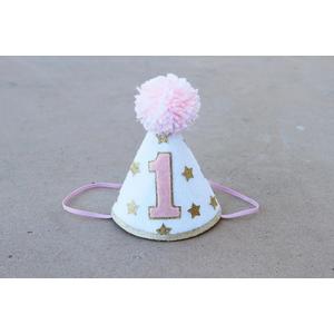 Girl First/1st Birthday Hat - Twinkle Star Birthday Party Hat - Girls First Birthday Party Hat, Twinkle Star Party Hat