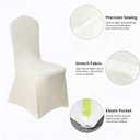 50 Pcs Beige Washable Removable Universal for Wedding Party Dining Banquet Polyester Spandex Stretch Slipcovers Chair Covers