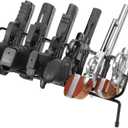 Lockdown Handgun Rack Barrel Up or Muzzle Holder with 1-6 Slots, Vinyl Coating, for Gun Vault and Safe Organization and Storage